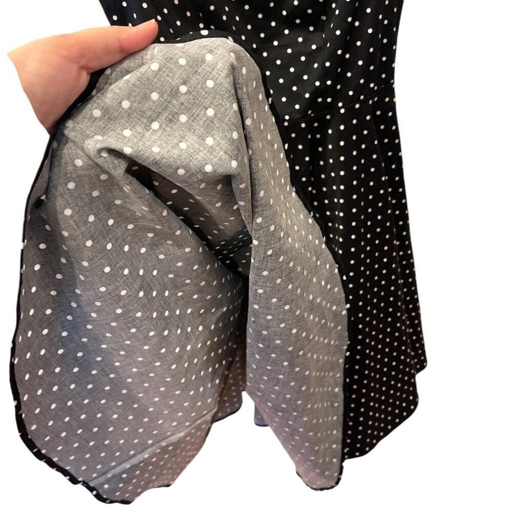 Grace Karin Polka Dot Dress Sleeveless Black White Fit and Flare Pin Up 60s Sz S - Picture 9 of 11